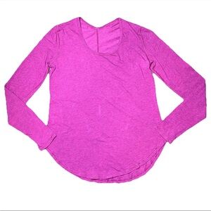 Lululemon Purple Long Sleeve Tee Shirt Casual Athletic 4 EUC Womens Thumb Loose